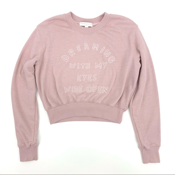 Spiritual Gangster Tops - Spiritual Gangster Cropped Pink Dreaming Graphic Sweatshirt